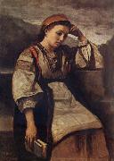 Jean Baptiste Camille  Corot Reverie oil painting reproduction